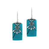 AE-1217-TQ Sterling Silver Earring With Turquoise Shell Jewelry Bali Designs Inc